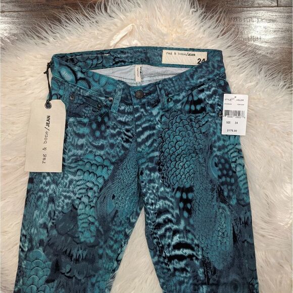 NWT Rag & Bone Peacock Print Legging jeans - Picture 9 of 11
